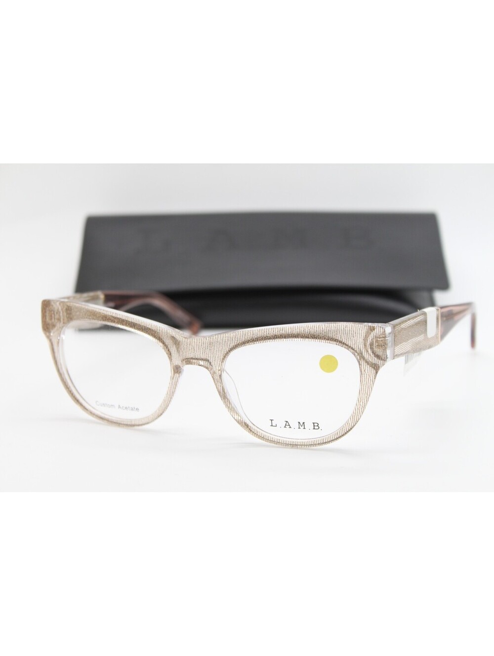 NEW L.A.M.B. LA067 GLD GOLD CLEAR BROWN AUTHENTIC EYEGLASSES W/CASE 51-19